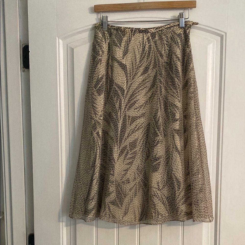 Talbots Gold Embellished Midi Skirt A-line Resort